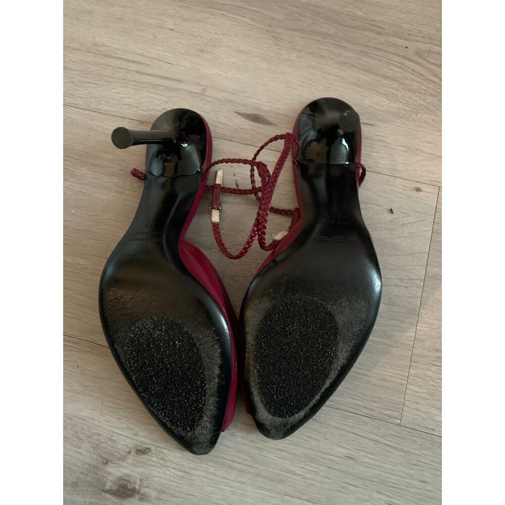 Sergio Rossi Leather Peep Toe Heels Size 39 (8.5) - Picture 4 of 6